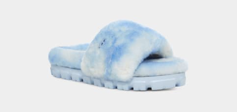 Blue ugg 2025 fur slides